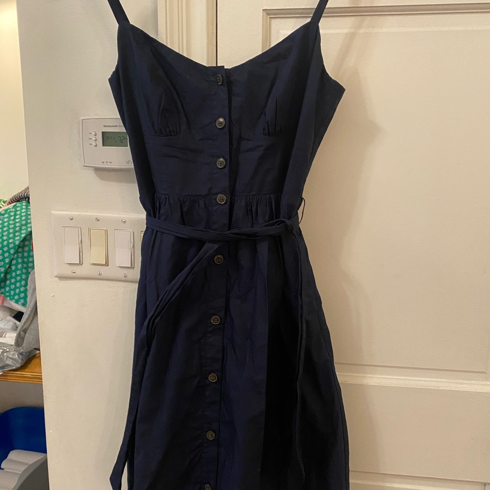 J. Crew Navy Buttoned Midi Sundress size 4